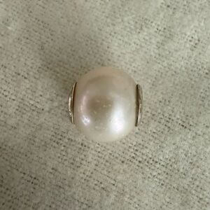 Authentic Trollbeads White Pearl Charm Bead